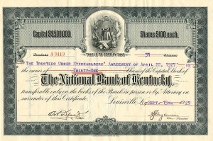 National Bank of Kentucky - Stock Certificate